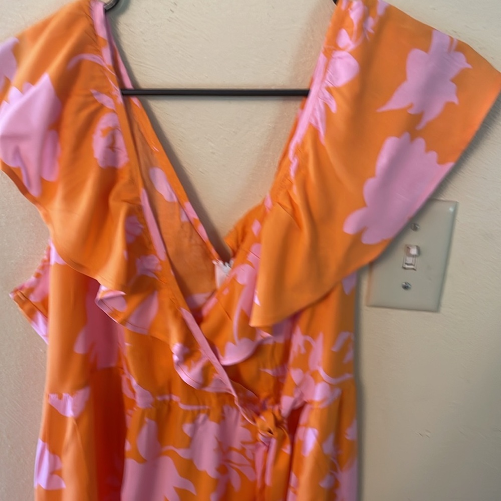 Beachside dress XL orange and pink dress NEW with tags